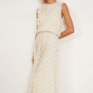 Ulla Johnson kaelyn Ivory Textured Maxi Dress